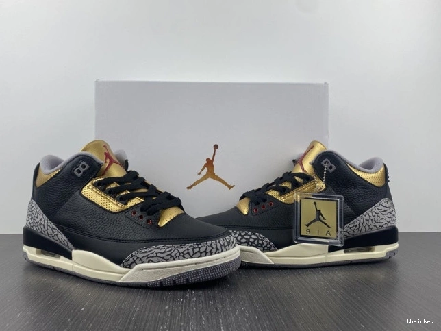 Reps TBK WMNS Black 3 Gold Jordan CK9246-067 Air 0719